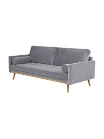 Divano 3 posti in velluto grigio Saint, Rivestimento: velluto (poliestere) Con , Struttura: legno di quercia massicci, Velluto grigio, Larg. 210 x Alt. 93 cm