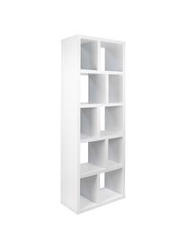 Libreria bianca Portlyn, Rivestimento: fibra a media densità, Superficie: strato melaminico, Bianco opaco, Larg. 70 x Alt. 198 cm