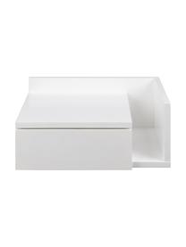 Ścienna szafka nocna Ashlan, Płyta pilśniowa średniej gęstości (MDF) lakierowana, Drewno naturalne lakierowane na biało, S 40 x W 17 cm