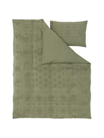 Biancheria da letto in cotone verde ricamato Elaine, 100% cotone
Densità dei fili 140 TC, qualità Standard

La biancheria da letto in cotone è piacevolmente morbida sulla pelle, assorbe bene l'umidità ed è adatta per chi soffre di allergie., Verde, fantasia, 155 x 200 cm + 1 federa 50 x 80 cm