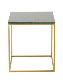 Table d'appoint marbre Alys, Plateau : marbre vert Structure : couleur dorée, brillant, larg. 45 x haut. 50 cm