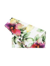 Camino de mesa Floreale, 100% algodón, Blanco, multicolor, An 50 x L 160 cm