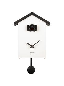 Horloge murale blanche Cuckoo New Traditional, Plastique, Blanc, noir, larg. 20 x haut. 25 cm