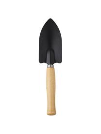 Outils de jardinage avec manche en bois d'eucalyptus Dorel, 3 élém., Noir, brun clair couleur argentée, larg. 7 x haut. 21 cm