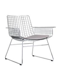 Metalen loungefauteuil Wire in chroom, Verchroomd metaal, Chroomkleurig, B 84  x D 70 cm