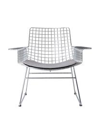 Metalen loungefauteuil Wire in chroom, Verchroomd metaal, Chroomkleurig, B 84  x D 70 cm