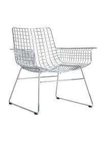 Metalen loungefauteuil Wire in chroom, Verchroomd metaal, Chroomkleurig, B 84  x D 70 cm