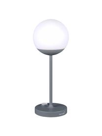 Mobile LED-Außentischlampe Mooon, Lampenschirm: Kunststoff, Gewittergrau, Ø 15 x H 41 cm