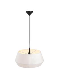 Lampa wisząca z plisowanej tkaniny Dicte, Biały, czarny, Ø 53 x W 29 cm