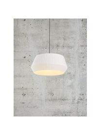 Lampa wisząca z plisowanej tkaniny Dicte, Biały, czarny, Ø 53 x W 29 cm