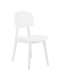 Sillas de plástico Smilla, 2 uds., Asiento: plástico, Patas: plástico, Blanco mate, An 43 x F 49 cm