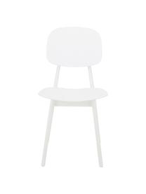 Krzesło z tworzywa sztucznego Smilla, 2 szt., Nogi: metal malowany proszkowo, Biały, matowy, S 43 x G 49 cm