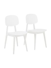 Kunststoff-Stühle Smilla, 2 Stück, Sitzfläche: Kunststoff, Beine: Kunststoff, Weiss, matt, B 43 x T 49 cm
