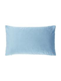 Poszewka na poduszkę z aksamitu Lucie, 100% aksamit (poliester), Jasny niebieski, S 30 x D 50 cm