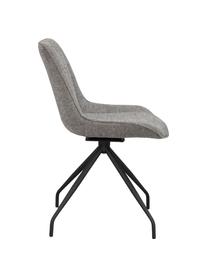 Chaise pivotante rembourrée grise Rossport, 2 pièces, Tissu gris, larg. 52 x prof. 58 cm