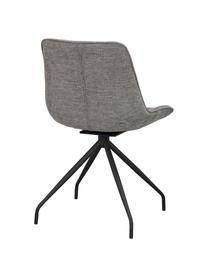 Chaise pivotante rembourrée grise Rossport, 2 pièces, Tissu gris, larg. 52 x prof. 58 cm