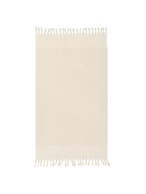 Fouta con flecos Freddy, Reverso: felpa rizada, Blanco crema, An 100 x L 180 cm