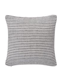 Pruhovaný oboustranný podsedák z recyklované bavlny Lindsey, 100 % bavlna, s certifikací GRS, Černá, bílá, Š 45 cm, D 45 cm