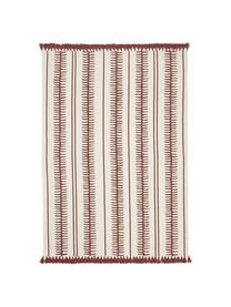 Tappeto in cotone intrecciato a mano in beige/terracotta con nappe decorative Rita, Beige, terracotta, Larg. 120 x Lung. 180 cm (taglia S)