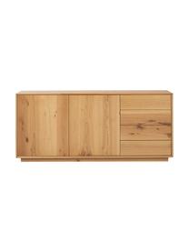 Dressoir Noel van essenhoutfineer, Vezelplaat met gemiddelde dichtheid (MDF) met essenfineer, Bruin, B 180 cm x H 79 cm