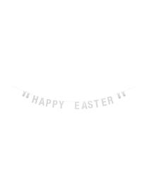 Girlande Happy Easter, Papier, Faden, Weiss, 215 x 12 cm