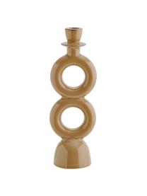 Candelabro in gres marrone Geo, Gres, Marrone maculato, Larg. 10 x Alt. 31 cm