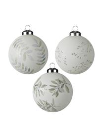 Weihnachtskugel-Set Lilian Ø 8 cm, 3-tlg., Glas, Weiss, Grau, Ø 8 cm