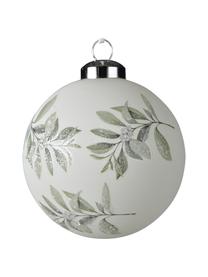 Set 3 palline di Natale Lilian, Vetro, Bianco, grigio, Ø 8 cm