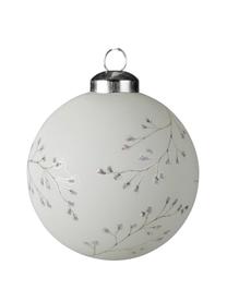 Weihnachtskugel-Set Lilian Ø 8 cm, 3-tlg., Glas, Weiß, Grau, Ø 8 cm