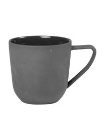 Tazza in grigio scuro opaco/lucido Nudge 4 pz, Porcellana, Grigio scuro, Ø 8 x Alt. 8 cm