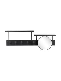 Perchero de pared con espejo Joben, Estantería: tablero de fibras de dens, Estructura: tablero de fibra de densi, Espejo: cristal, Negro, An 70 x Al 27 cm