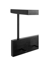 Perchero de pared con espejo Joben, Estantería: tablero de fibras de dens, Estructura: tablero de fibra de densi, Espejo: cristal, Negro, An 70 x Al 27 cm