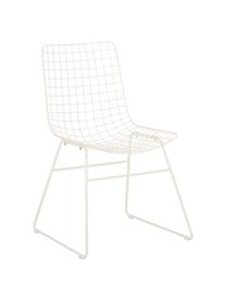 Sedia in metallo bianco crema Wire, Metallo verniciato a polvere, Bianco crema, Larg. 47 x Prof. 54 cm