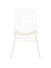 Sedia in metallo bianco crema Wire, Metallo verniciato a polvere, Bianco crema, Larg. 47 x Prof. 54 cm