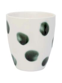 Tazza senza manico dipinta a mano con decoro a pennellate Sparks 2 pz, Gres, Bianco, verde, Ø 8 cm