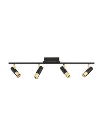 Riel LED Bobby, Anclaje: metal con pintura en polv, Estructura: metal con pintura en polv, Negro, dorado, An 86 x Al 13 cm