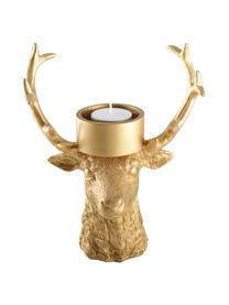 Svícen na čajovou svíčku Deer, Polyresin, Zlatá, Š 18 cm, V 22 cm
