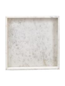 Decoratief dienblad Venice van marmer, Marmer, Wit, gemarmerd, B 30 x D 30 cm