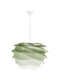 Hanglamp Carmina Mini, bouwpakket, Lampenkap: polycarbonaat, polypropyl, Baldakijn: polypropyleen, Groen, Ø 32 x H 22 cm