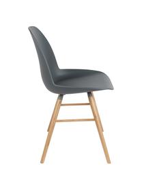 Sedia Albert Kuip, Seduta: 100% polipropilene, Piedini: legno di frassino, Grigio-blu, Larg. 49 x Prof. 55 cm