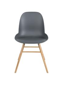 Sedia Albert Kuip, Seduta: 100% polipropilene, Piedini: legno di frassino, Grigio-blu, Larg. 49 x Prof. 55 cm