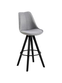 Barstoelen Dima Textile, 2 stuks, Bekleding: polyester, Poten: gelakt rubberhout, Lichtgrijs, 49 x 112 cm