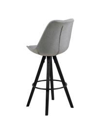 Barstoelen Dima Textile, 2 stuks, Bekleding: polyester, Poten: gelakt rubberhout, Lichtgrijs, 49 x 112 cm