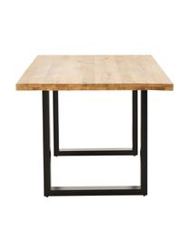 Jídelní stůl s deskou z masivu Oliver, Divoký dub, černá
