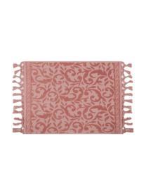 Tappeto bagno con motivo paisley Caroline, Cotone, Rosa, Larg. 50 x Lung. 70 cm