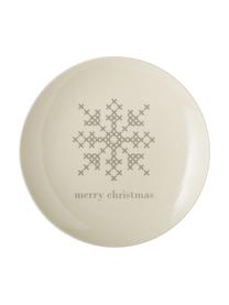 Piatto piano Cross, Ceramica, Bianco latte, grigio, Ø 25 cm