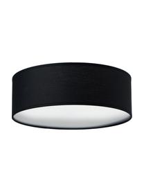 Plafoniera fatta a mano Mika, Paralume: cotone, Disco diffusore: plastica, Nero, Ø 30 x Alt. 10 cm