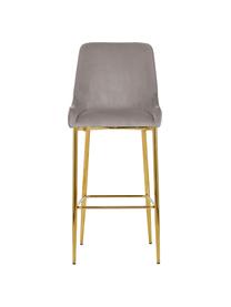 Tabouret de bar en velours Ava, Velours taupe, larg. 48 x haut. 107 cm