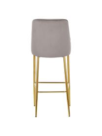 Tabouret de bar en velours Ava, Velours taupe, larg. 48 x haut. 107 cm