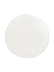 Galette de chaise en fourrure synthétique lisse Mette, Crème